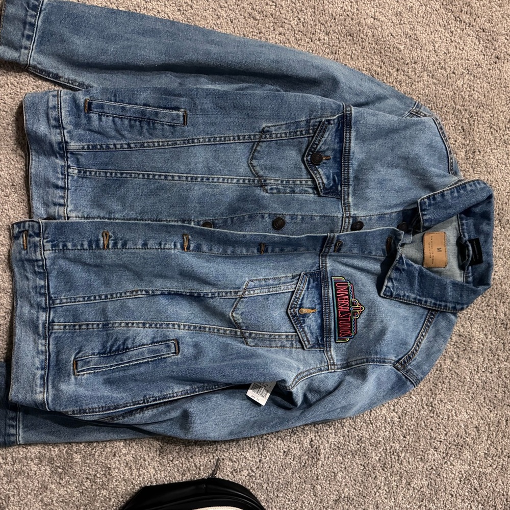 Women's Blue Denim Jacket with Embroidered Patch
